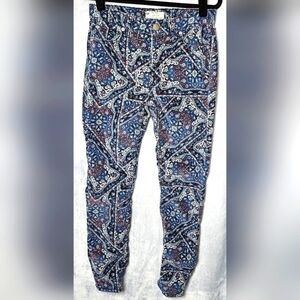 FREE PEOPLE   Women's Blue Persian Tapestry Skinny Corduroy Size 26